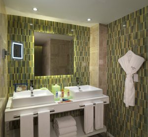 A bathroom in the Family Concierge Suite at Paradisus Los Cabos hotel