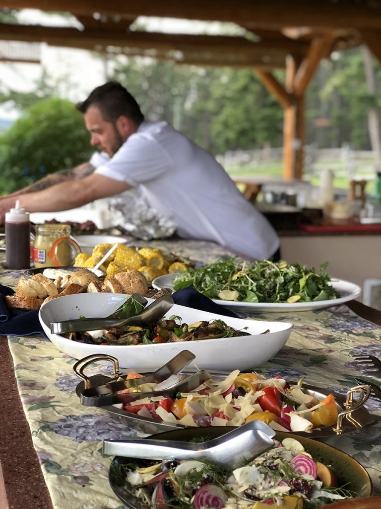 Chef Gosselin overseeing  the Western cookout at Echo Valley Ranch and Spa