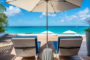 Terrace of a junior suite at Fairmont Royal Pavilion in Barbados