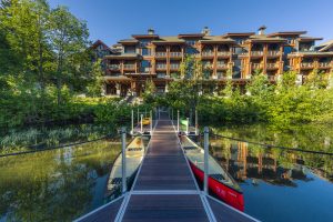 Beautiful image of dock at Nita Lake Lodge in Whistler, BC Canada