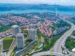 Raffles Istanbul sits on a hill